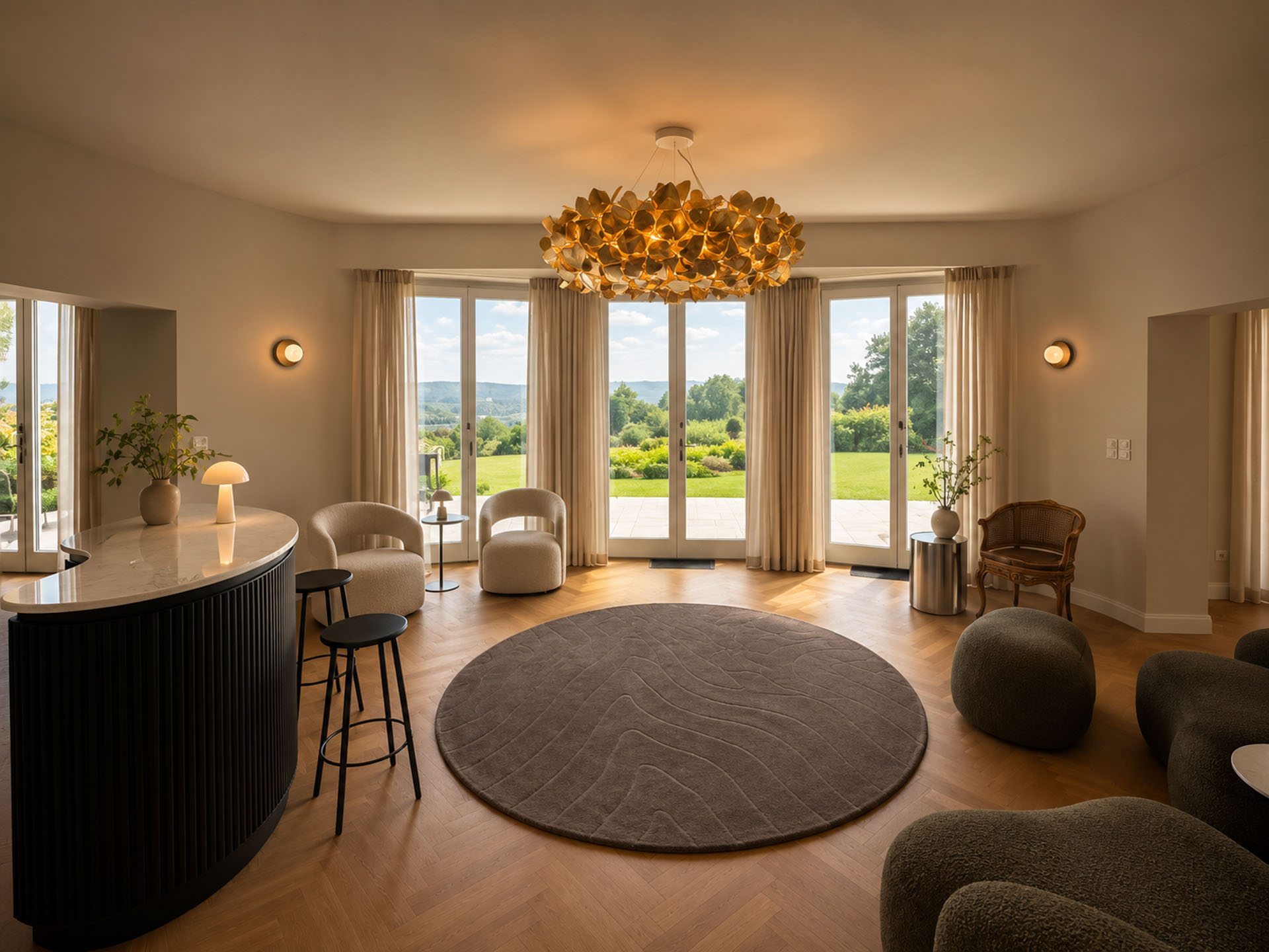 Der Runde Salon der Villa Königsstuhl in Rhens bei Koblenz