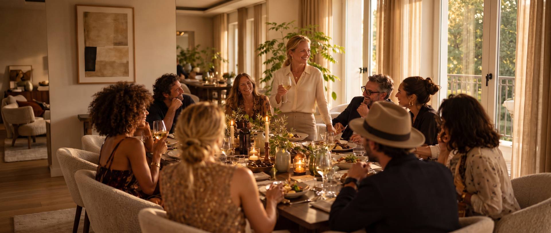 Gäste an der Tafel beim Villa Königsstuhl Supper Club