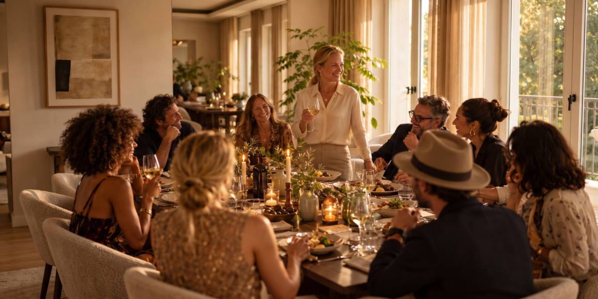 Gäste an der Tafel beim Villa Königsstuhl Supper Club